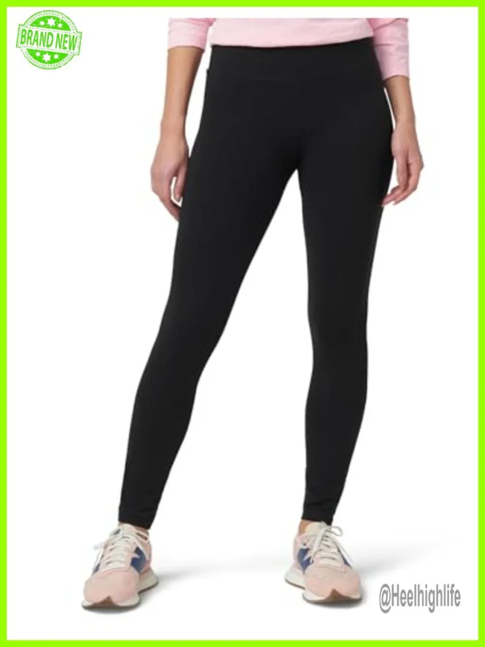 Women's Cotton Ultra Legging Wide Waistband High Rise Knit Stretch